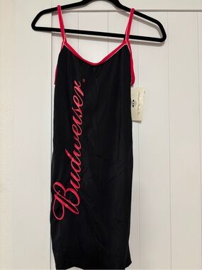 Rare vintage official Budweiser Black & red model Dress medium bud girl